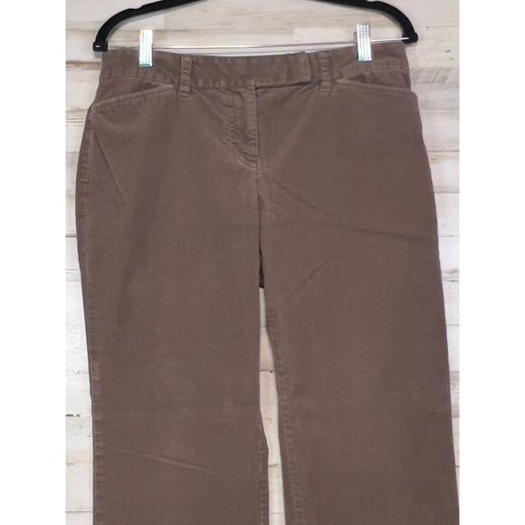 Ann Taylor LOFT Brown Stretch Straight Corduroy Trouser Dress Pants 8P Petite - Picture 2 of 10